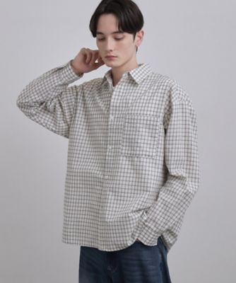 ＜tk. TAKEO KIKUCHI (Men)＞シアサッカーチェックシャツ（２００２５４８８９６）