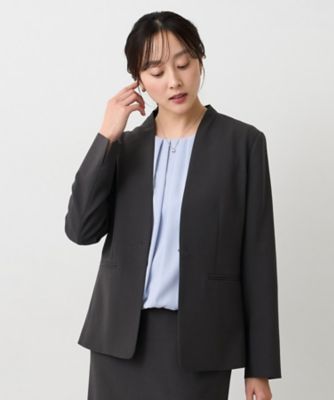 ＜UNTITLED L (Women/大きいサイズ)＞エアリーノーカラージャケット（２００２５４８９０４）