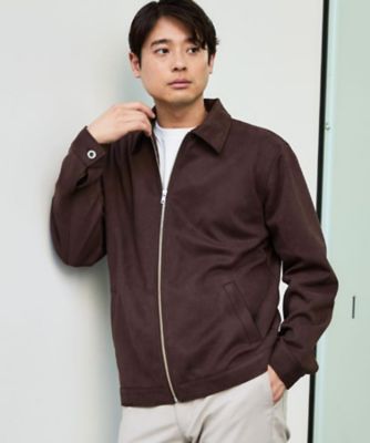【miso721】FreshServiceジップアップ ブルゾン フェイクスエードジップブルゾン【手洗いOK