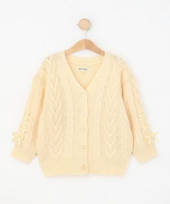 ＜SHOO･LA･RUE (Baby&Kids)＞【１００－１５０ｃｍ】袖レースアップニットカーディガン（２００２５４８９２１）