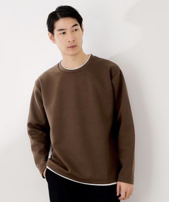 THE SHOP TK (Men)/ザ ショップ ティーケー【ラクして決まる!】レイヤード風長袖Tシャツ 洗濯機OK(2002548923) チャ043 トップス【三越伊勢丹/公式】