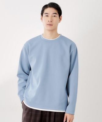 THE SHOP TK (Men)/ザ ショップ ティーケー【ラクして決まる!】レイヤード風長袖Tシャツ 洗濯機OK(2002548923) アオ092 トップス【三越伊勢丹/公式】