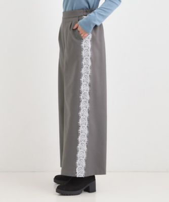 美品【REI】麗　ウール ワイドパンツ レースポケット　FREE　日本製 美品【REI】麗 ウール ワイドパンツ レースポケット FREE 日本製