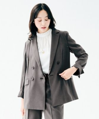 接触令感／UVカット／洗える】エアリー ダブルブレストジャケット