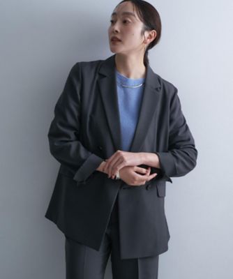新色追加／セットアップ可】エアリー ダブルブレストジャケット
