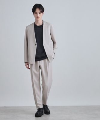 セットアップ対応】360度ストレッチノーカラージャケット