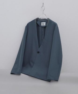 セットアップ対応】360度ストレッチノーカラージャケット