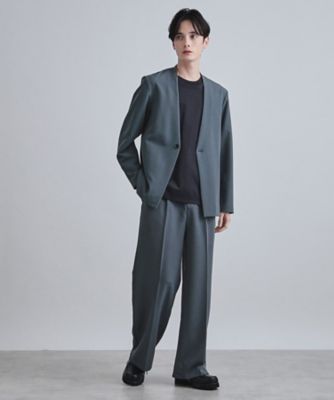 セットアップ対応】360度ストレッチノーカラージャケット