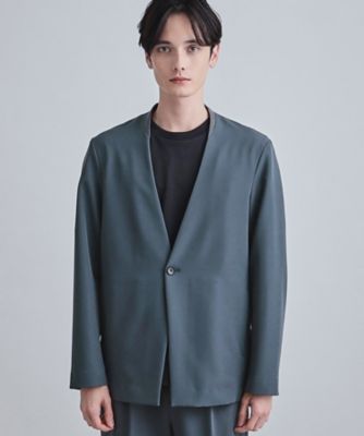 セットアップ対応】360度ストレッチノーカラージャケット