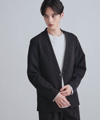 セットアップ対応】360度ストレッチノーカラージャケット