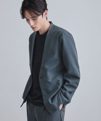 セットアップ対応】360度ストレッチノーカラージャケット