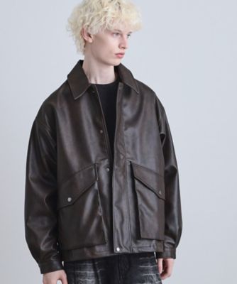 COMME des GARÇONS HOMME レザーフライトジャケット L Comme Des Garçons Homme レザー ボンバージャケット | ブラック