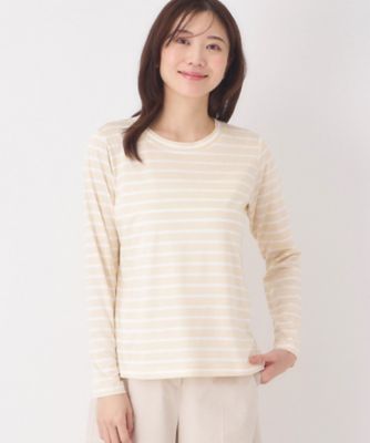 ＜CORDIER (Women)＞【Ｍ～４Ｌサイズ】滑らか素材ベーシックボーダープルオーバー（２００２５４８９８７）