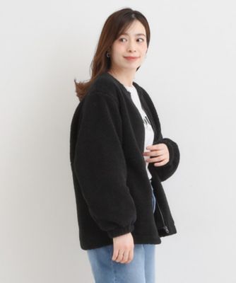 洗濯機可／S－LL】即サマになる ボアノーカラーブルゾン