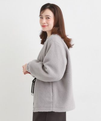 洗濯機可】即サマになる ノーカラー ボアブルゾン