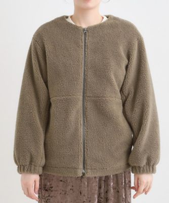 洗濯機可】即サマになる ノーカラー ボアブルゾン