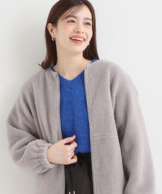 洗濯機可／S－LL】即サマになる ボアノーカラーブルゾン