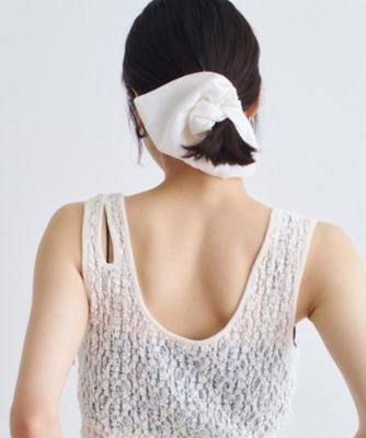 ヘアアクセサリー heyep Dot Jacquard SquareMediumScrunchie heyep｜Silk Square Medium Scrunchie（ヘッドアクセサリー