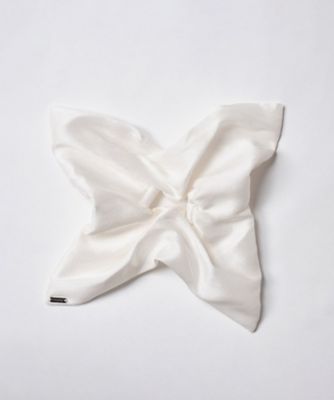 heyep/ ヘイップ silk square medium scrunchie Silk Square Medium Scrunchie-シルクスクエアミディアム