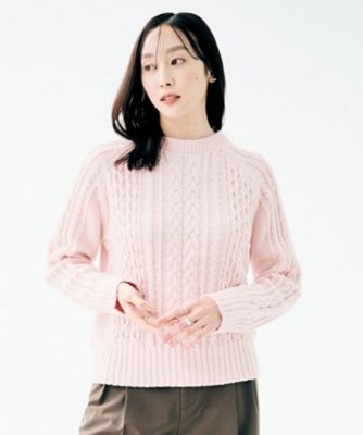 ＜UNTITLED (Women)＞【すっきりコンパクト】スポンディッシュ　ケーブル柄プルオーバー（２００２５４９４０８）