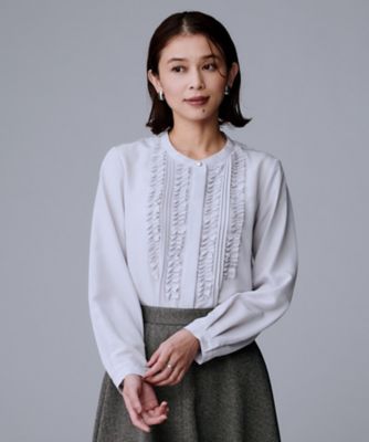 美品　試着のみ未使用　エディットフォールル　アレクサチャン　サテンフリルブラウス 美品 試着のみ未使用 エディットフォールル アレクサチャン サテン