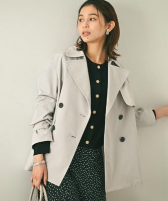 はっ水／洗える／セレモニーにも】タスランショートトレンチコート