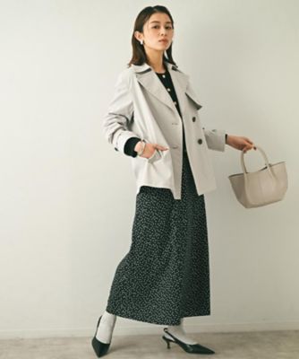 はっ水／洗える／セレモニーにも】タスランショートトレンチコート