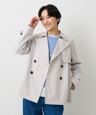 はっ水／洗える／セレモニーにも】タスランショートトレンチコート