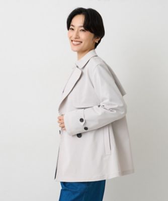 【はっ水／洗える／セレモニーにも】タスランショートトレンチコート（２００２５４９６２３）