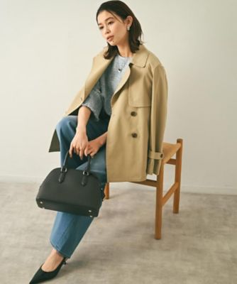 【はっ水／洗える／セレモニーにも】タスランショートトレンチコート（２００２５４９６２３）