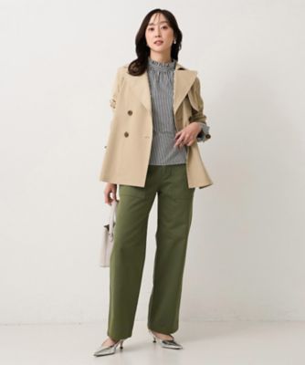 【はっ水／洗える／セレモニーにも】タスランショートトレンチコート（２００２５４９６２３）