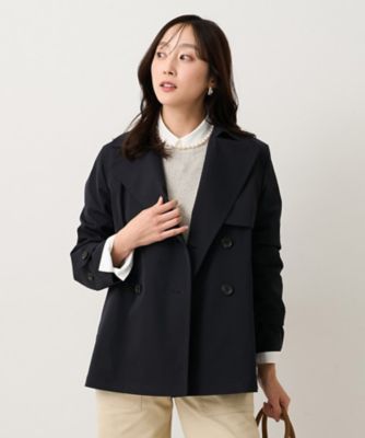 【はっ水／洗える／セレモニーにも】タスランショートトレンチコート（２００２５４９６２３）