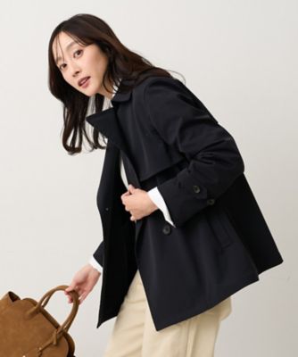 はっ水／洗える／セレモニーにも】タスランショートトレンチコート
