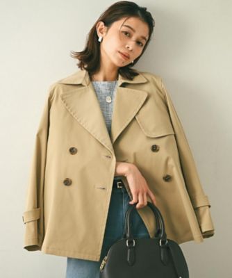 はっ水／洗える／セレモニーにも】タスランショートトレンチコート