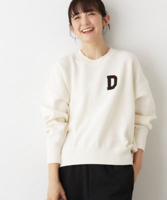 ＜Dessin (Women)＞【洗える】Ｄサガラ刺繍ワッペン付きニット（２００２５４９６５６）
