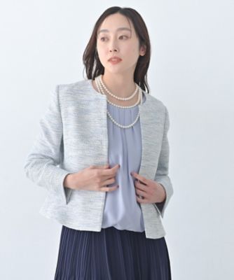 ブルー系 レディースのノーカラージャケット | 三越伊勢丹オンライン
