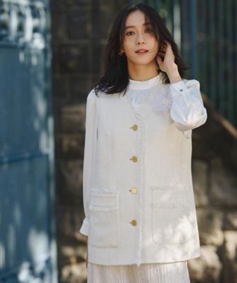 【オンオフ使える】スラブツイード　ジレ（２００２５４９６８８）