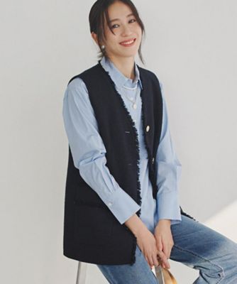 【オンオフ使える】スラブツイード　ジレ（２００２５４９６８８）