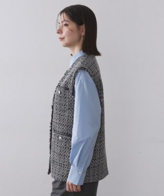 ツイードVネックベスト【洗濯機OK】（2002550670