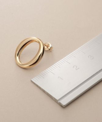 オーバル♡【スピックアンドスパン】2WAY オーバルピアス ゴールド☆アガット K10中空ニュアンスオーバル スタッズピアス