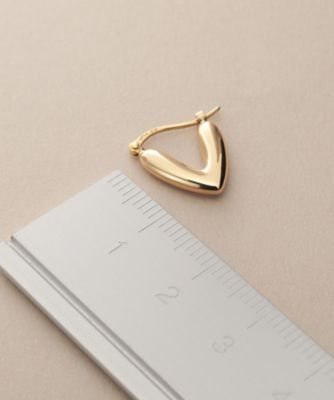 【2月月間目玉商品】新品未使用♡K10台フープピアス(直径12ミリ） K10中空ハートシェイプ フープピアス（2002550709