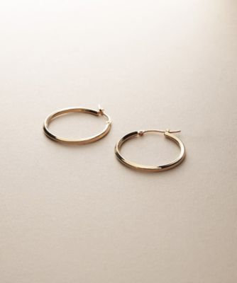COCOSHNIK 10Kゴールドツイストピアス COCOSHNIK ピアス K10ツイスト フープピアス レディース