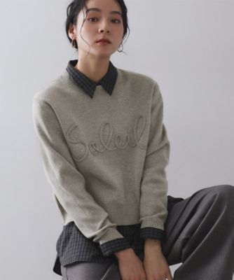 OPAQUE.CLIP (Women)/オペークドットクリップ チェーン刺繍ロゴニット(2002550725) グレー012 トップス【三越伊勢丹/公式】