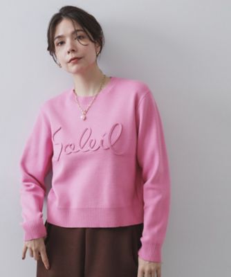 OPAQUE.CLIP (Women)/オペークドットクリップ チェーン刺繍ロゴニット(2002550725) ピンク072 トップス【三越伊勢丹/公式】