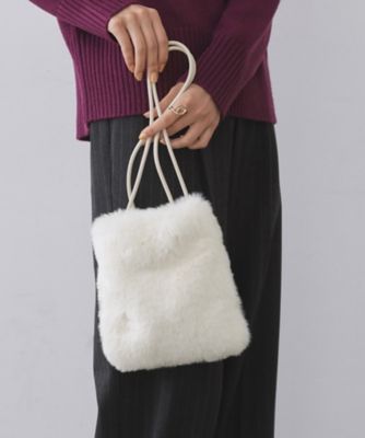 11色展開】フェイクファースクエアミニポシェット