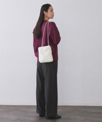 11色展開】フェイクファースクエアミニポシェット