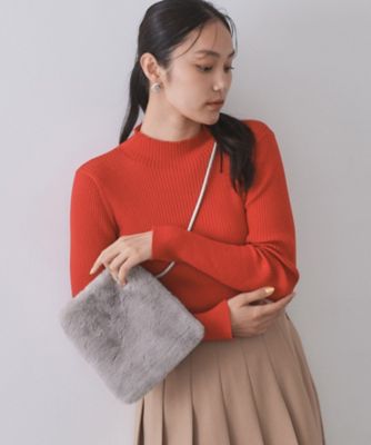 11色展開】フェイクファースクエアミニポシェット