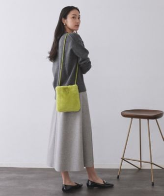 11色展開】フェイクファースクエアミニポシェット