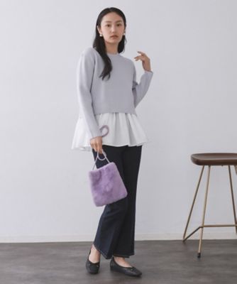11色展開】フェイクファースクエアミニポシェット