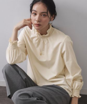 OPAQUE.CLIP (Women)/オペークドットクリップ シャーリングハイネックブラウス(2002550759) シロ004 トップス【三越伊勢丹/公式】